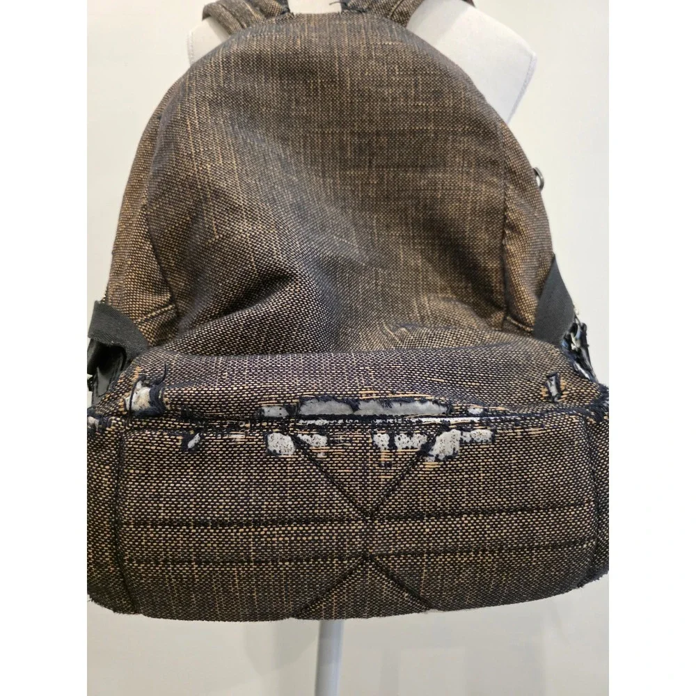 FRYE Ivy Nylon Backpack Brown Black Grunge Distressed‎ Travel